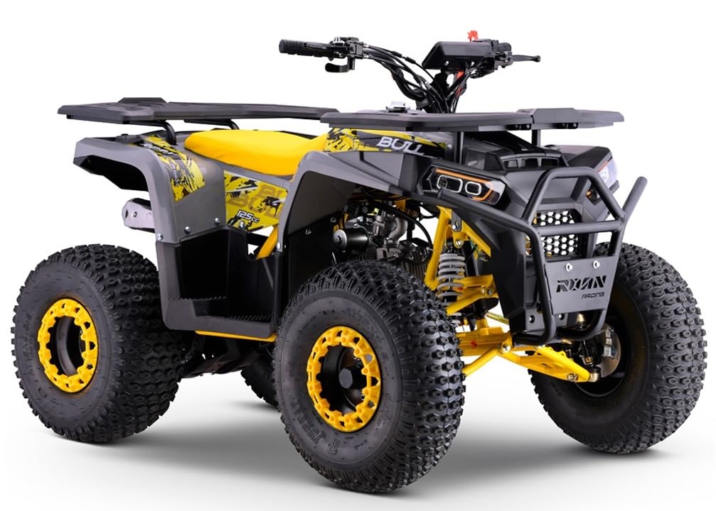 Quad Gasolina 125CC Roan-Bull Automático R8, Amarillo, Carga máxima 120 kg (Solo para circuitos Cerrados) + 10 años
