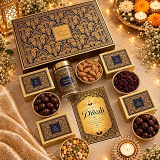 NutriSnacksBox 8 Items Royal Blue Diwali Gift Hamper with…