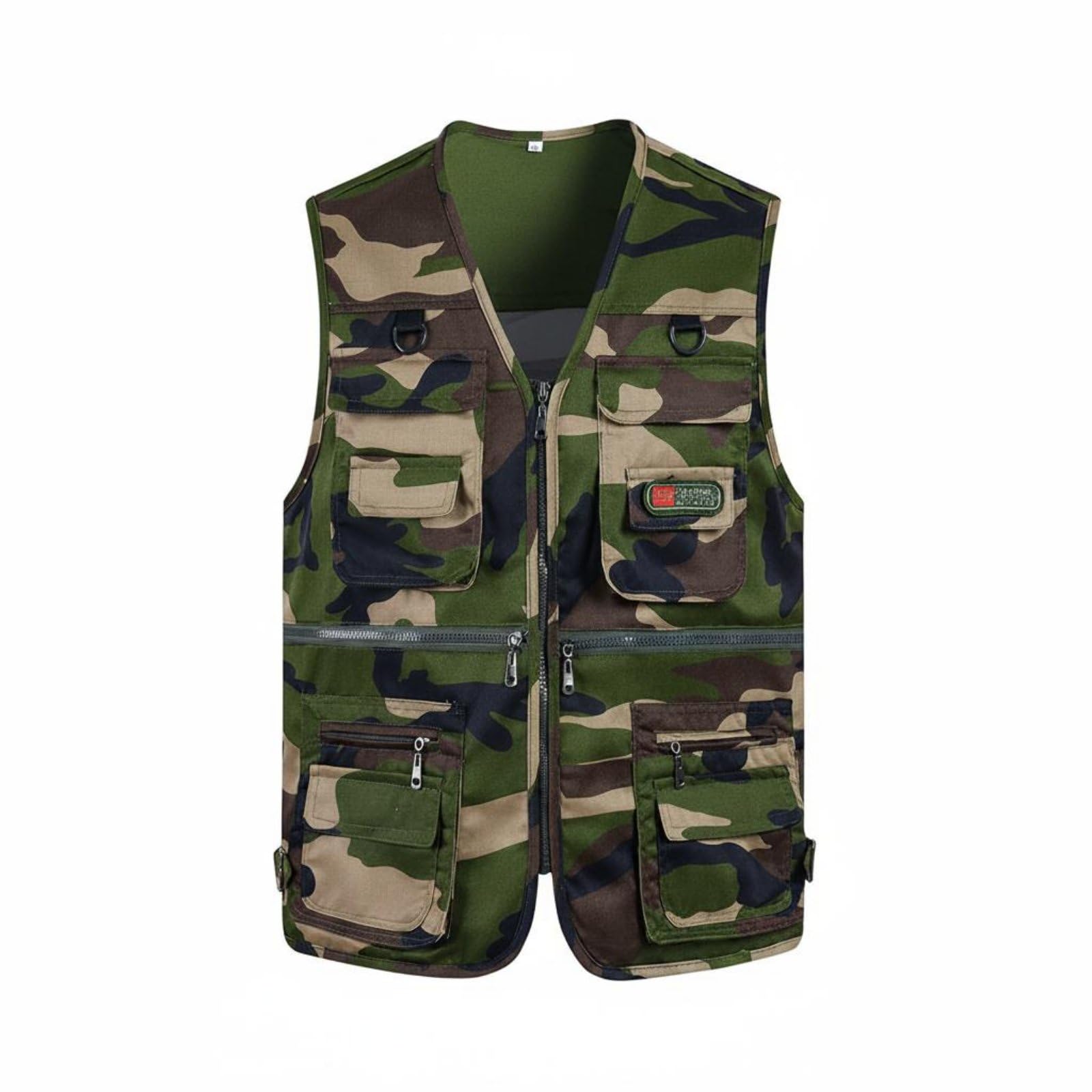 Loose Fit Multi-Pocket Fishing Vest Plus Size Available Photographer's Travel Vest Lightweight Outdoor Work Gilet Zipper Closure for Fishermen, Photographers, Hiking, Purple Floral, 3XL-image-48