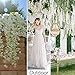 12Pcs Artificial Wisteria Flowers 3.6 Feet/Piece White Dense Artificial Fake Wisteria Vine Ratta Hanging Garland Silk Flowers String Home Party Wedding Decor(White-Dense)