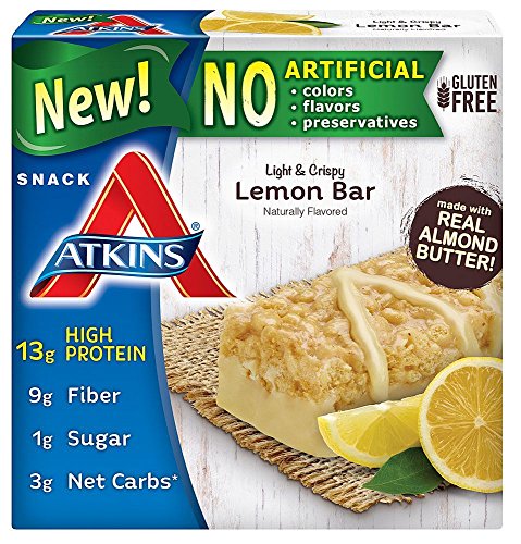 Atkins Snack Light Crispy Lemon Bar 5 Little Bars (Pack of 2)