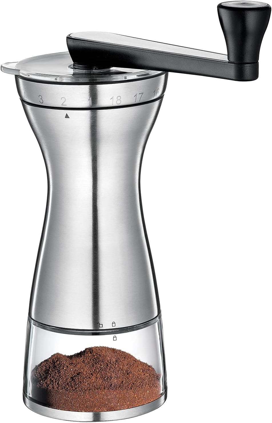 Zassenhaus41156 Coffee Grinder Manaos in Silver, Stainless Steel/Acrylic
