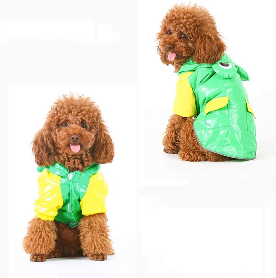 Dog Raincoat Poncho Light Waterproof Teddy Plastic Poncho for Pets for Small and Medium-Sized Dogs 100% Waterproof (Size : M)
