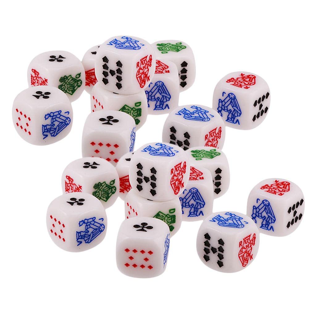 SM SunniMix 20 Pezzi Dado A Sei Dadi D6 12 Mm per Poker da Casinò