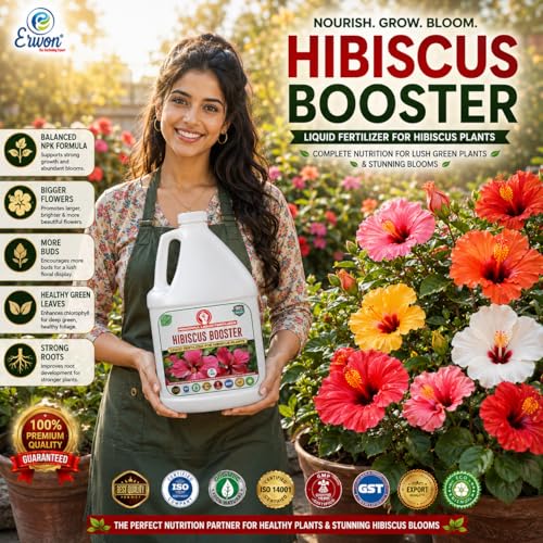 Image of Erwon Hibiscus Booster, Premium Essential Powerful Liquid Fertilizer for the Best Growth of Hibiscus Plants with Flowering Nutrients and Charged Micro-organism (500 ml)