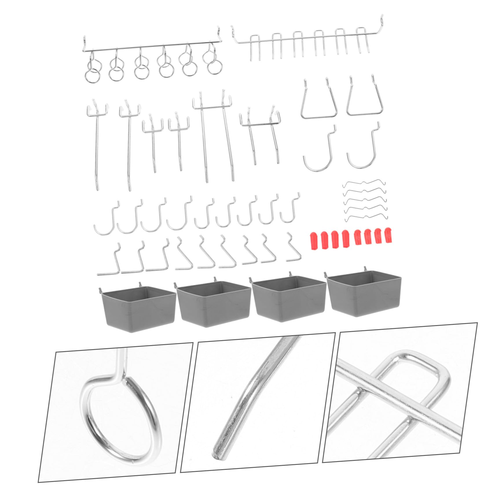 Mikinona 114 Szt. Częściowy Metalowych Haków i Organizerów Do Tablicy Pegboard Praktyczny Organizer Narzędzi i Pojemników Do Garażu Warsztatu Oraz Przechowywania