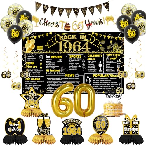 Darunaxy 60Th Birthday Party Decorations For Men Women cover