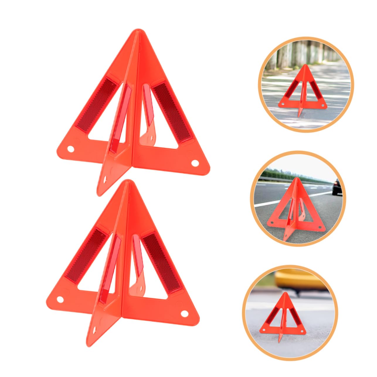 GLEAVI Segnale di Avvertimento per Auto Triangolo di Segnalazione Segnali di Avvertimento Triangolari Triangolo di Emergenza Triangoli per Camion Rosso Plastica