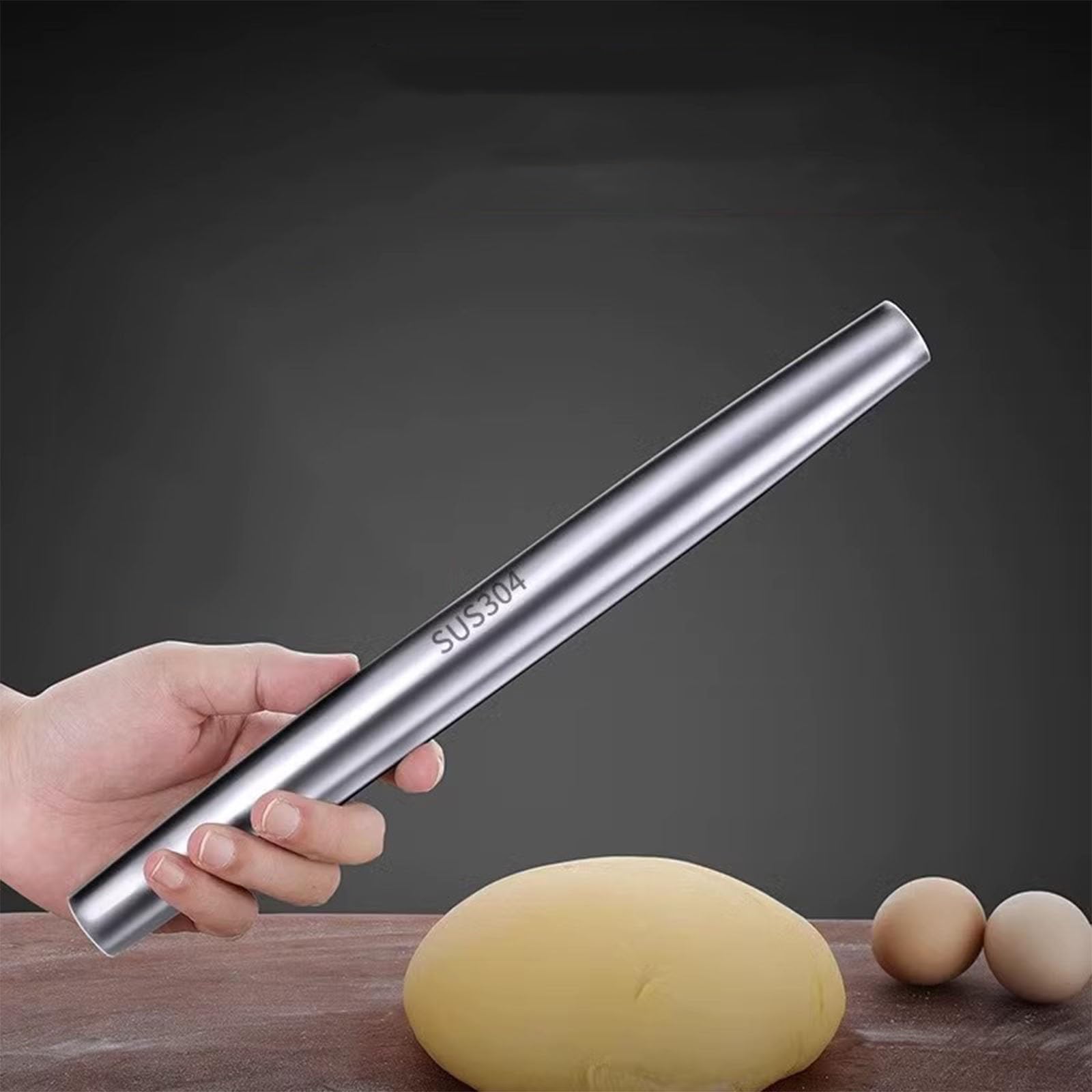 Rodillo de amasar cocina Rodillo De Acero Inoxidable Pequeño, 22.5 32.5 42.5 CM Rodillo De Masa Cónico Para Dumpling Wrappers Bao Bun Wonton Cookie, Rodillo De Repostería Doméstico Antiadherente(L 22.