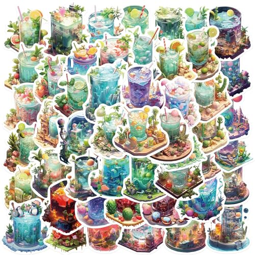 50枚セット カップマイクロワールド ステッカー かわいい アニメ おしゃれ 防水 トレンディ 落書き 漫画 アウトドア DIY スノーボード スーツケース ギター 車 バイク 自転車 水筒 ヘルメット パソコン 携帯 ノート