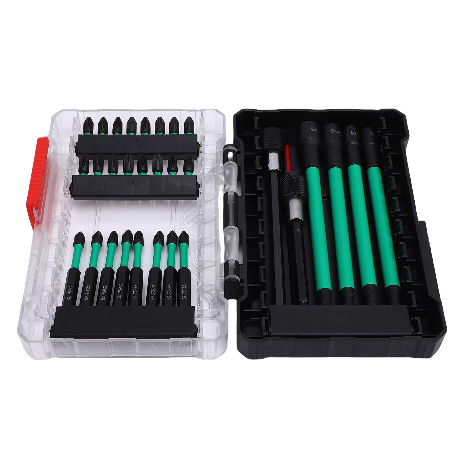 Set di punte per avvitatore a percussione, S2 da 30 pezzi con adattatore per barra di prolunga