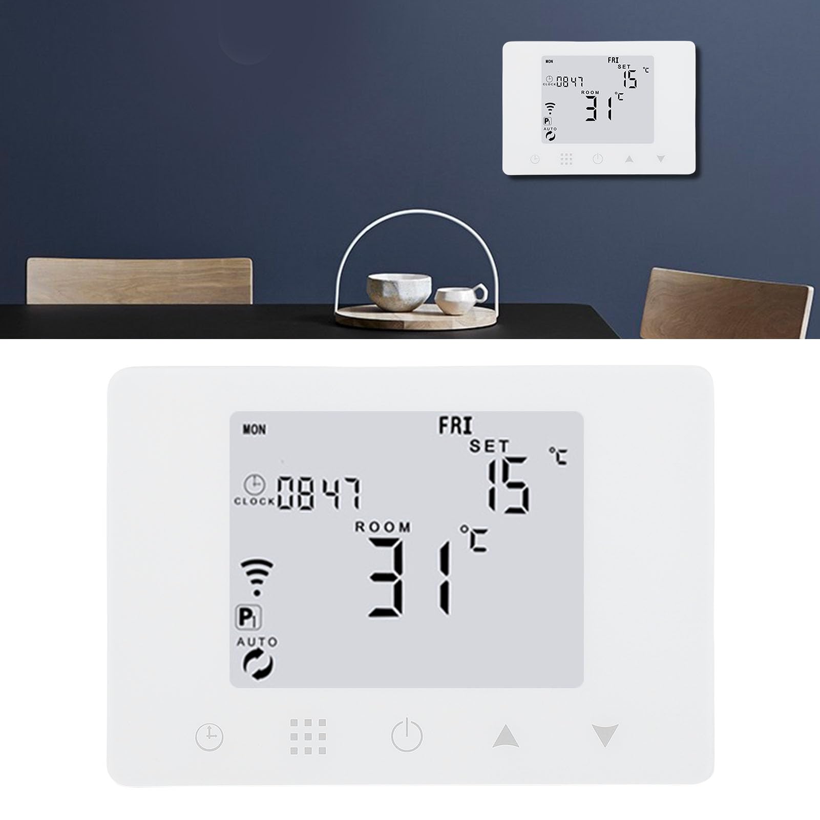 Brrnoo Termostato Digitale con Controllo Touch e Impostazioni