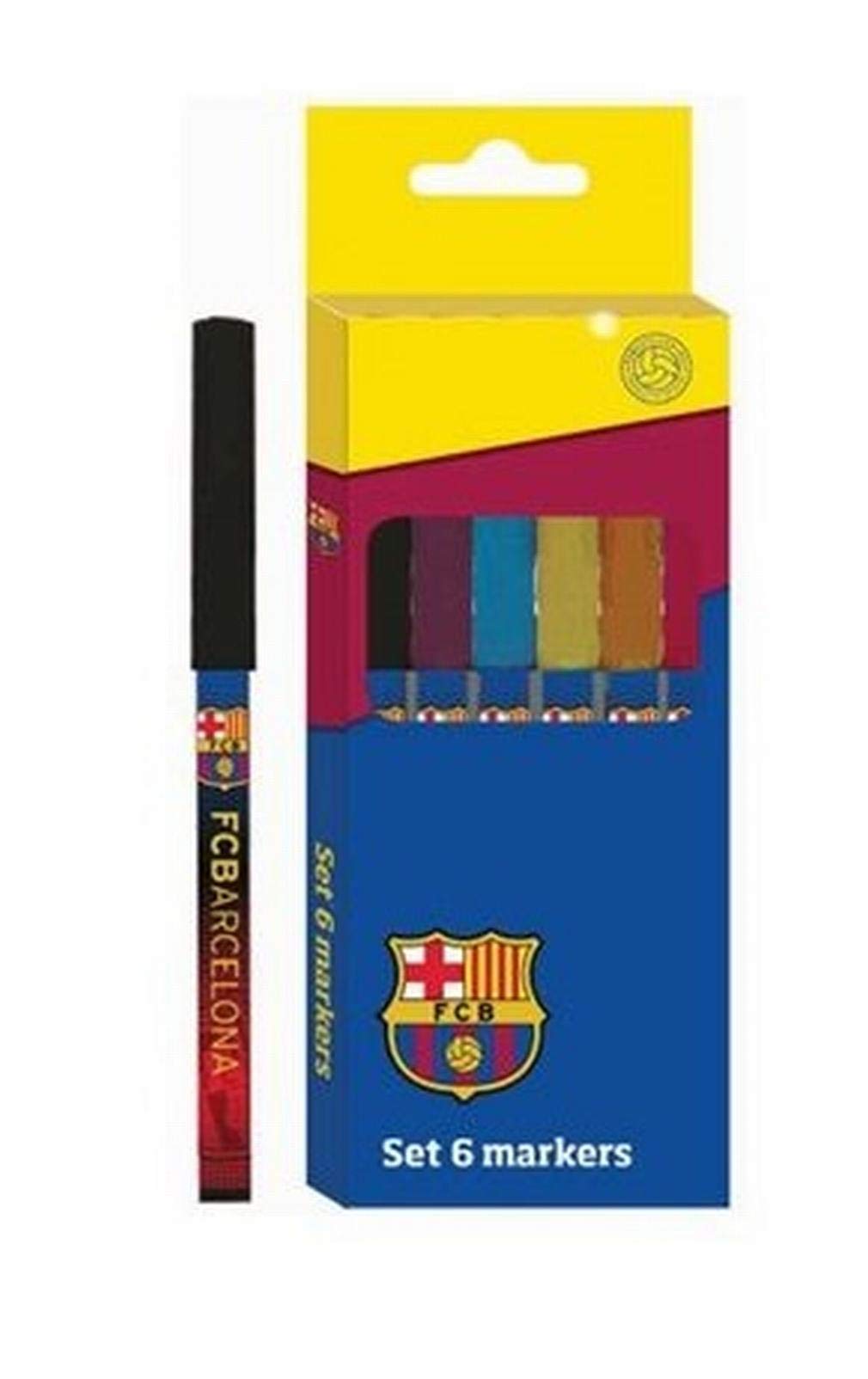 097238 F.C. Barcelona - Juego de rotuladores (6 unidades), multicolor