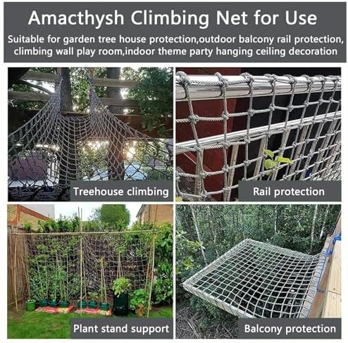 Heavy Duty Kids Climbing Cargo Net - 3.3x6.6ft Playground Safety Net, Military-Grade Treehouse & Outdoor Equipment Climbing Accessory, Durable Backyard Fun