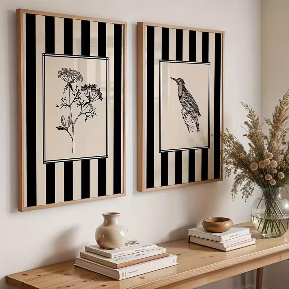 Affiches sur toile oiseau noir style minimaliste dessin au trait