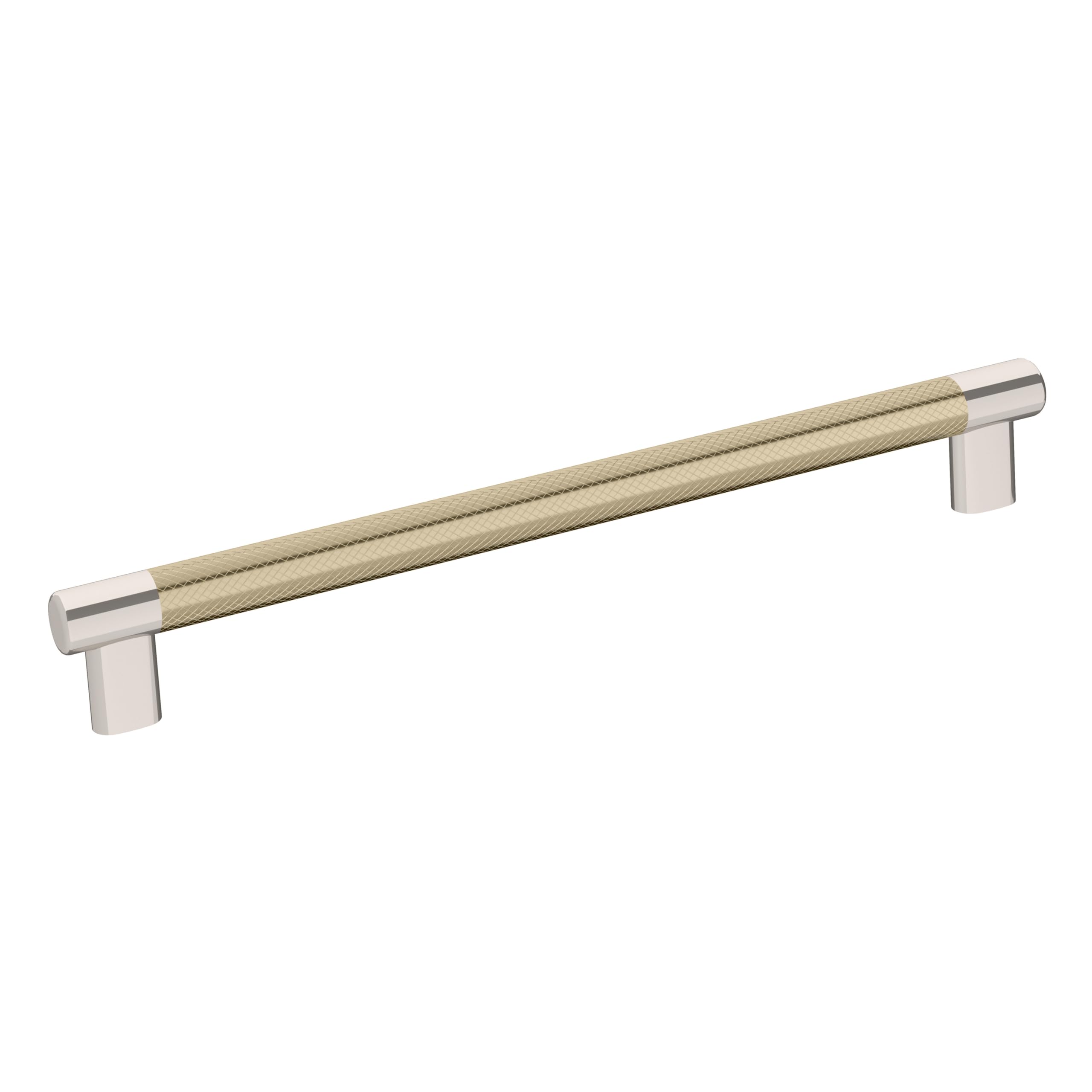 Amerock | Cabinet Pull | Polished Nickel/Golden Champagne | 10-1/16 inch (256 mm) Center-to-Center | Esquire | 1 Pack | Drawer Pull | Drawer Handle | Cabinet Hardware