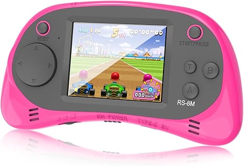 Miniatura 12 de EASEGMER Reproductor de juegos de mano para niños, 220 juegos integrados, pantalla IPS de 2.5 pulgadas, recargable y de larga duración, juguetes de