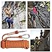 GINEE Outdoor 10mm Static Rock Climbing Rope 50FT Orange Safety Ropes Rescue Grappling Escape Descender Abseiling Rope Arborist Tree Climbing Fishing Rope