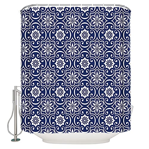 Dome-Space 20230222-LCZ-DOMESPSCRY02262YLAEDSE Bathroom Decoration Shower Curtain Sets 60 X72 Inch With Hooks Antique Baroque Floral Swirling Patterns Victorian Vintage Retro Style Machine Washable Durable Polyester Fabric Shower Curtain cover