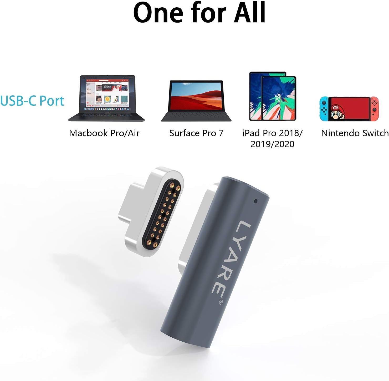Exclusive Discount 🔥 Magnetic USB C Adapter, LYARE 20Pins Type C Connector, Support PD 100W Charge, USB C 3.1 10Gbps Data Transfer, 4K@60Hz Video Output Compatible with MacBook Pro/Air 2018-2020 & iPad Pro Super Sale 🛒 Magnetic USB C Adapter, LYARE 20Pins Type C Connector, Support PD 100W Charge, USB C 3.1 10Gbps Data Transfer, 4K@60Hz Video Output Compatible with MacBook Pro/Air 2018-2020 & iPad Pro