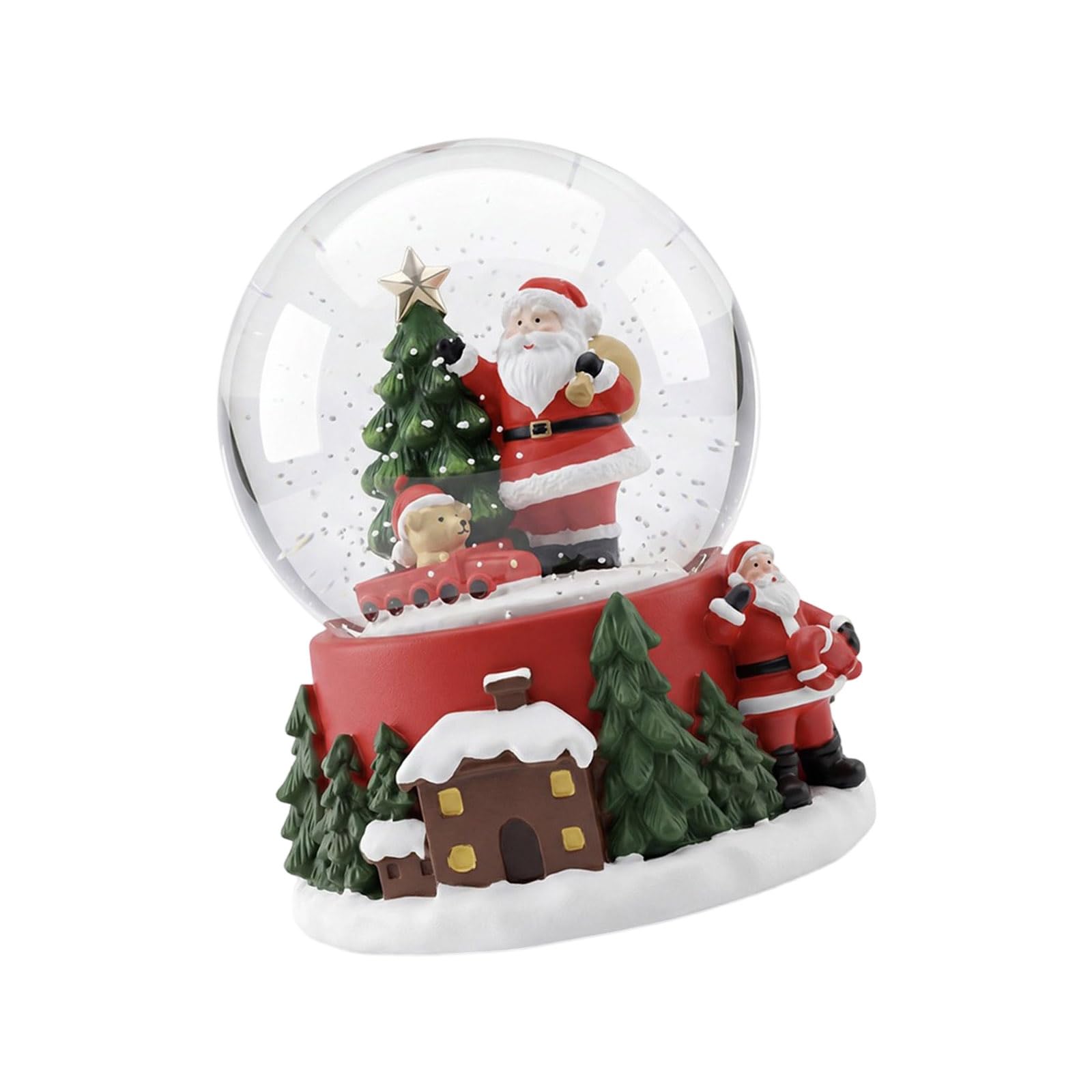 Tsophreniq C Resin Hristmas Rystal Ball Ornament With Realisti Snow Scene For Desktop Mantels Bookshelf Festival Home Decoration Hristmas Snow World Decoration