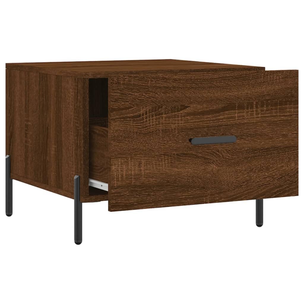 Homgoday Tavolino da caffè in rovere marrone, 50 x 50 x 40 cm, in legno ingegnerizzato, tavolino da tè per soggiorno, sala d'accoglienza degli ospiti, camera da letto e mobili da ufficio