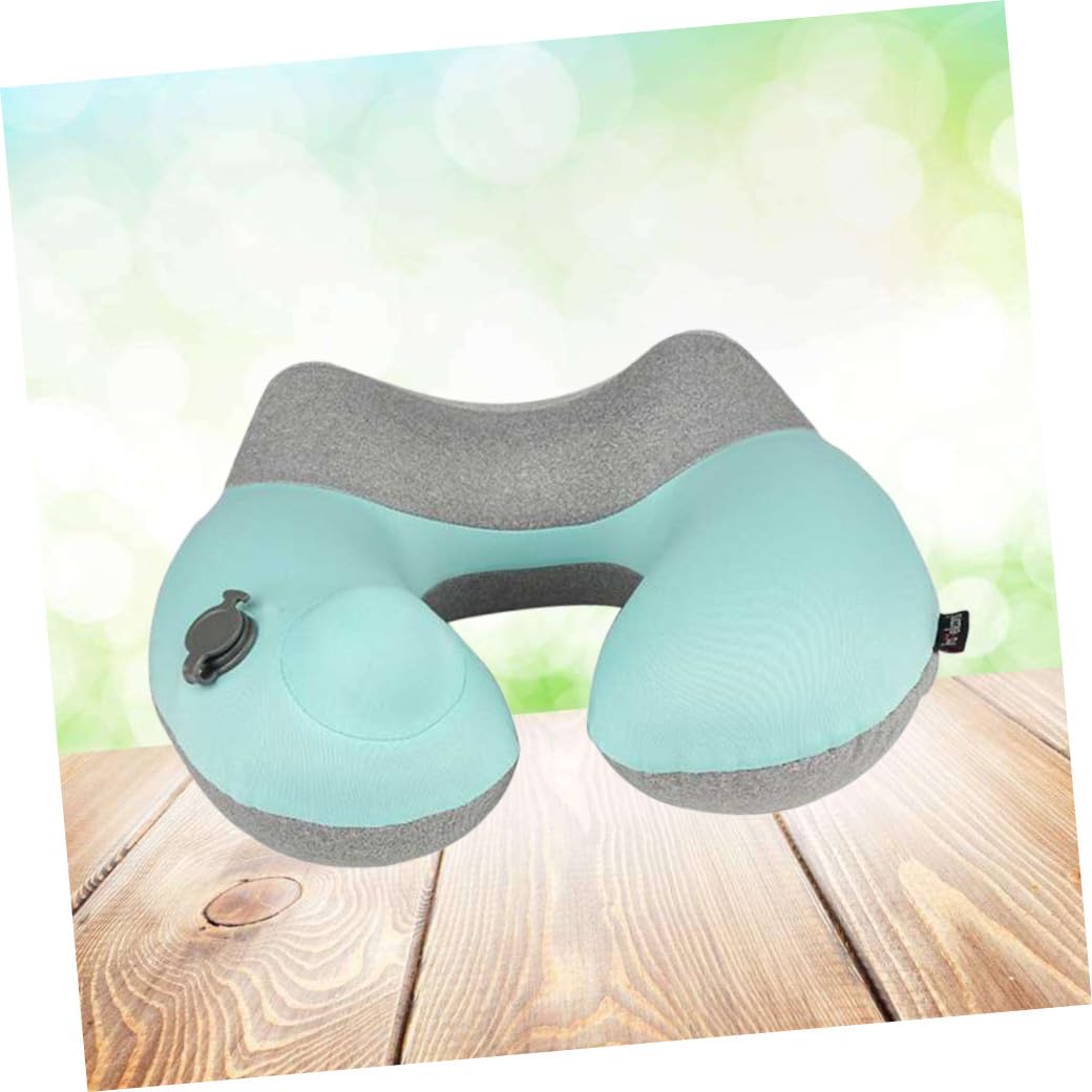 Amosfun Oreiller De Voyage Gonflable en Forme De U Gris Doux Et Lavable Idéal pour Le Camping