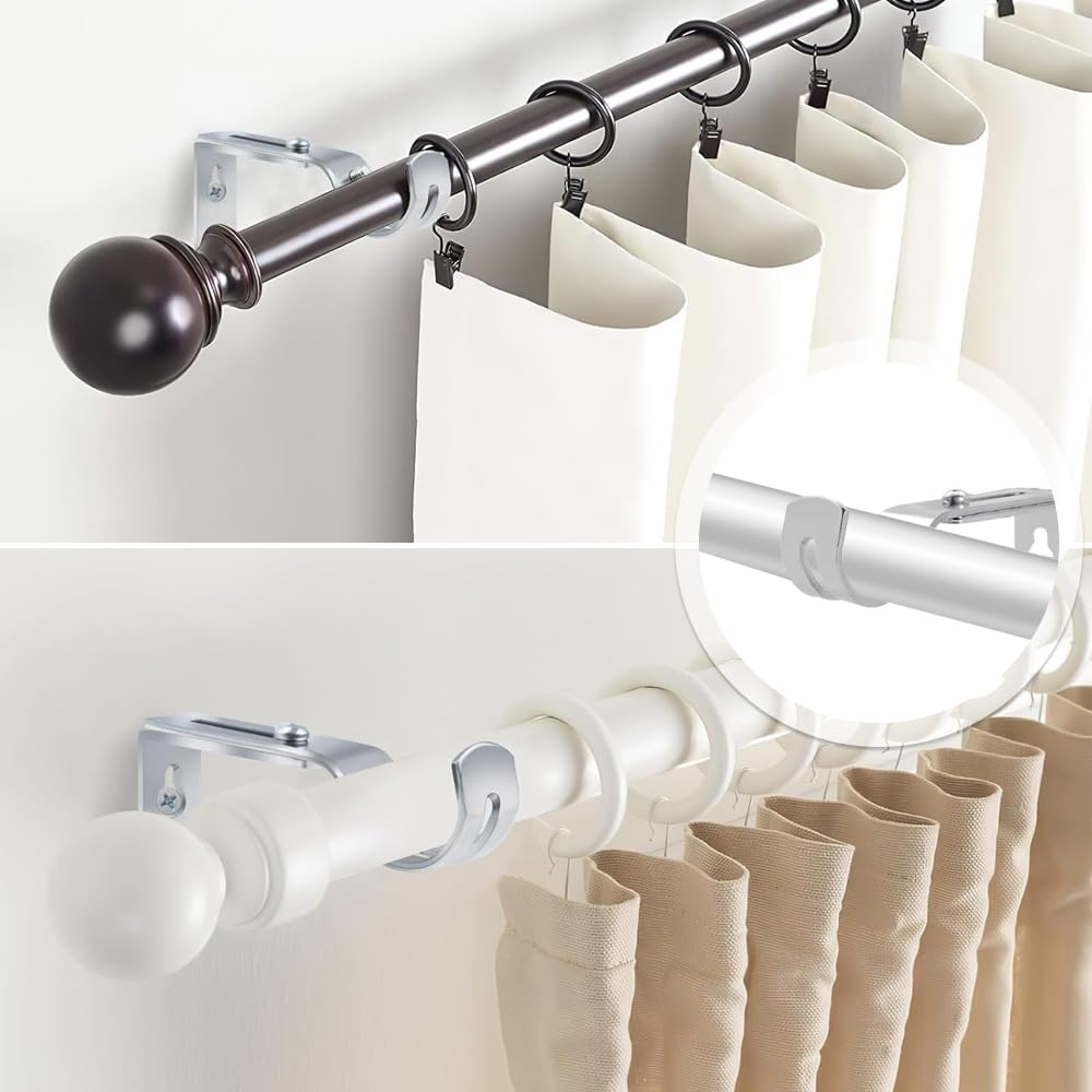 Creatyi - Staffe Regolabili Per Aste Per Tende Da 1 Pollice, Staffe Per Aste Per Tende Da 1 Pollice Staffe Per Aste Per Tende Resistenti Supporto Per Aste Da 1 Pollice 6 Pezzi Argento~p115991280
