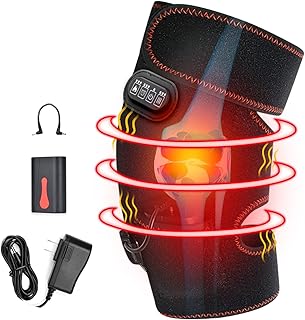Heated Knee Massager- Vibration Knee Massager for Muscles Knee Massaging Knee Pad, Leg Massager, Knee Heating Pad, Massage Knee Brace Wrap for Arthritis and Support