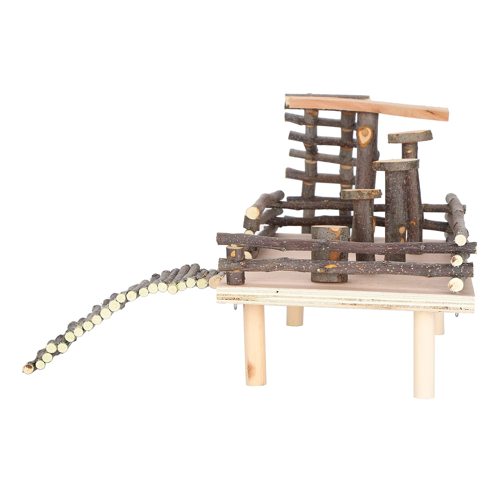 Escalera para Hámster, Juguete para Parque Infantil con Múltiples Plataformas para Mascotas Pequeñas, Applewood Fitness Steps