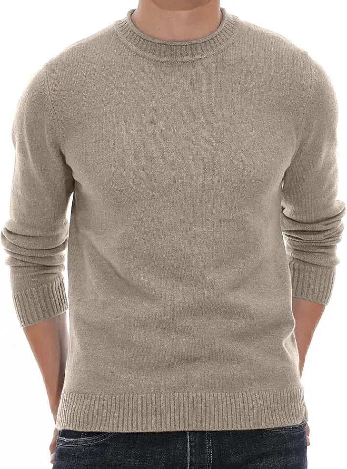 Sailwind Men's Crewneck Sweater Soft Casual Sweaters for Men Classic Pullover Sweaters with Ribbing Edge