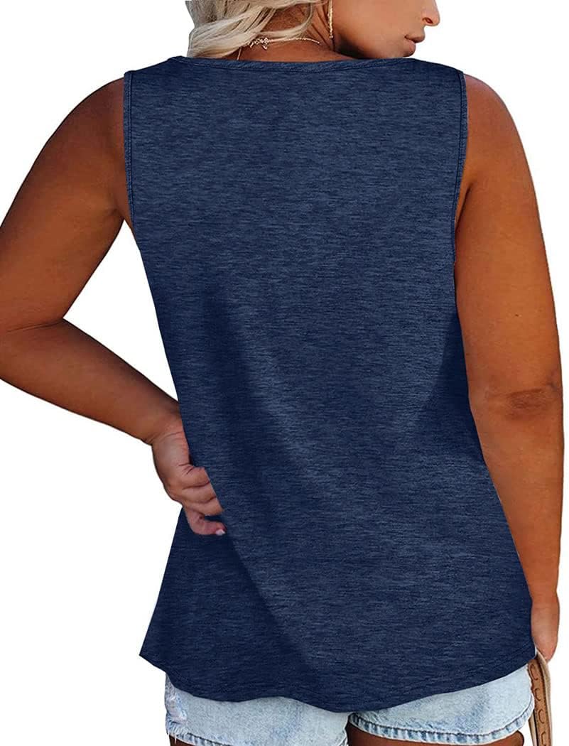 Women's Plus Size Summer Pineapple Sunglasses Tank Tops Hawaiian Graphic Printed Tees Sleeveless Vacation T Shirt Blouse Top - Image 2