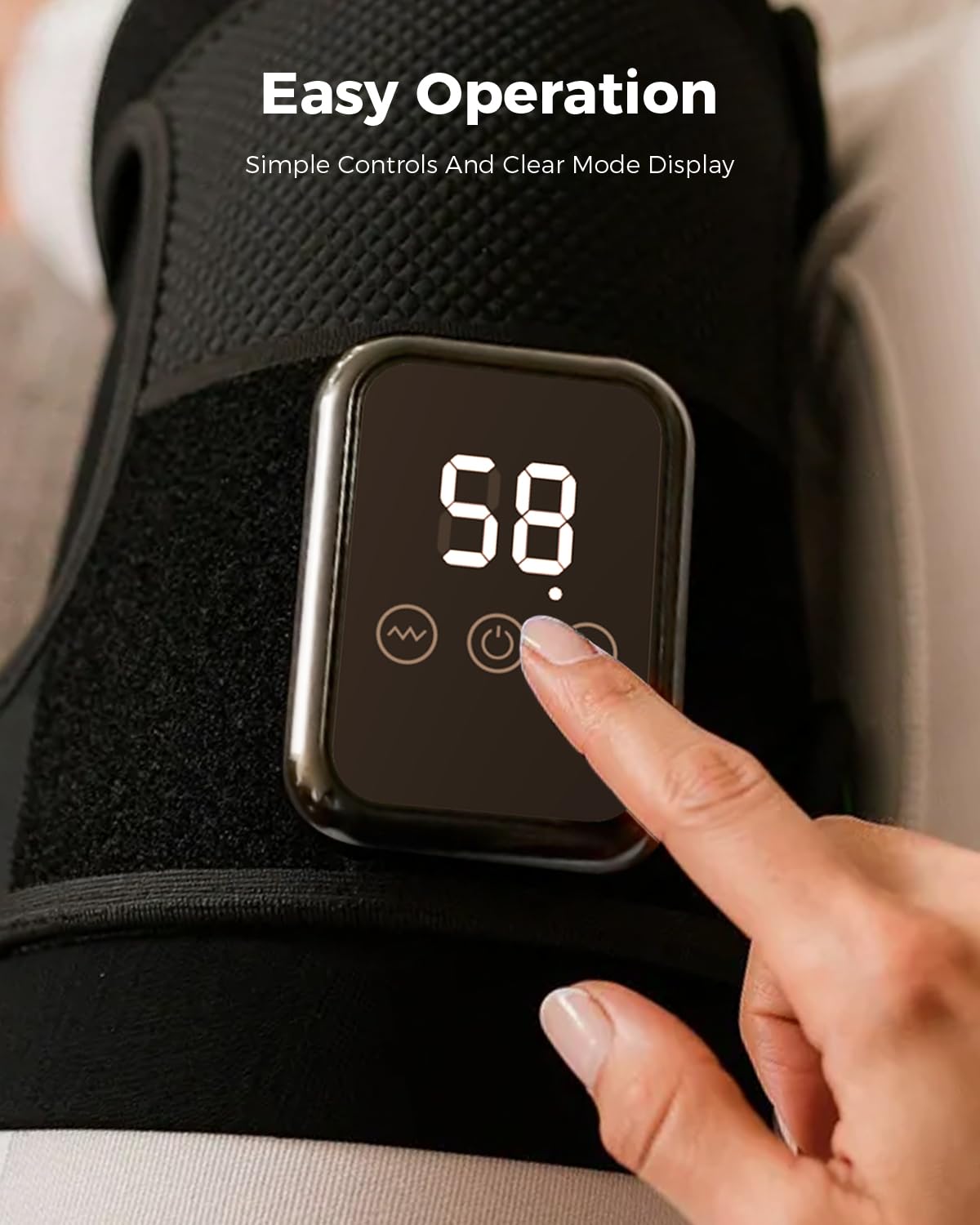 3-in-1 Kniemassagegerät zur Schmerzlinderung mit Wärme, tragbare beheizte Kniebandage mit Verlängerungsgurt für Knie, Ellenbogen und Schulter, schnurlose wiederaufladbare elektrische