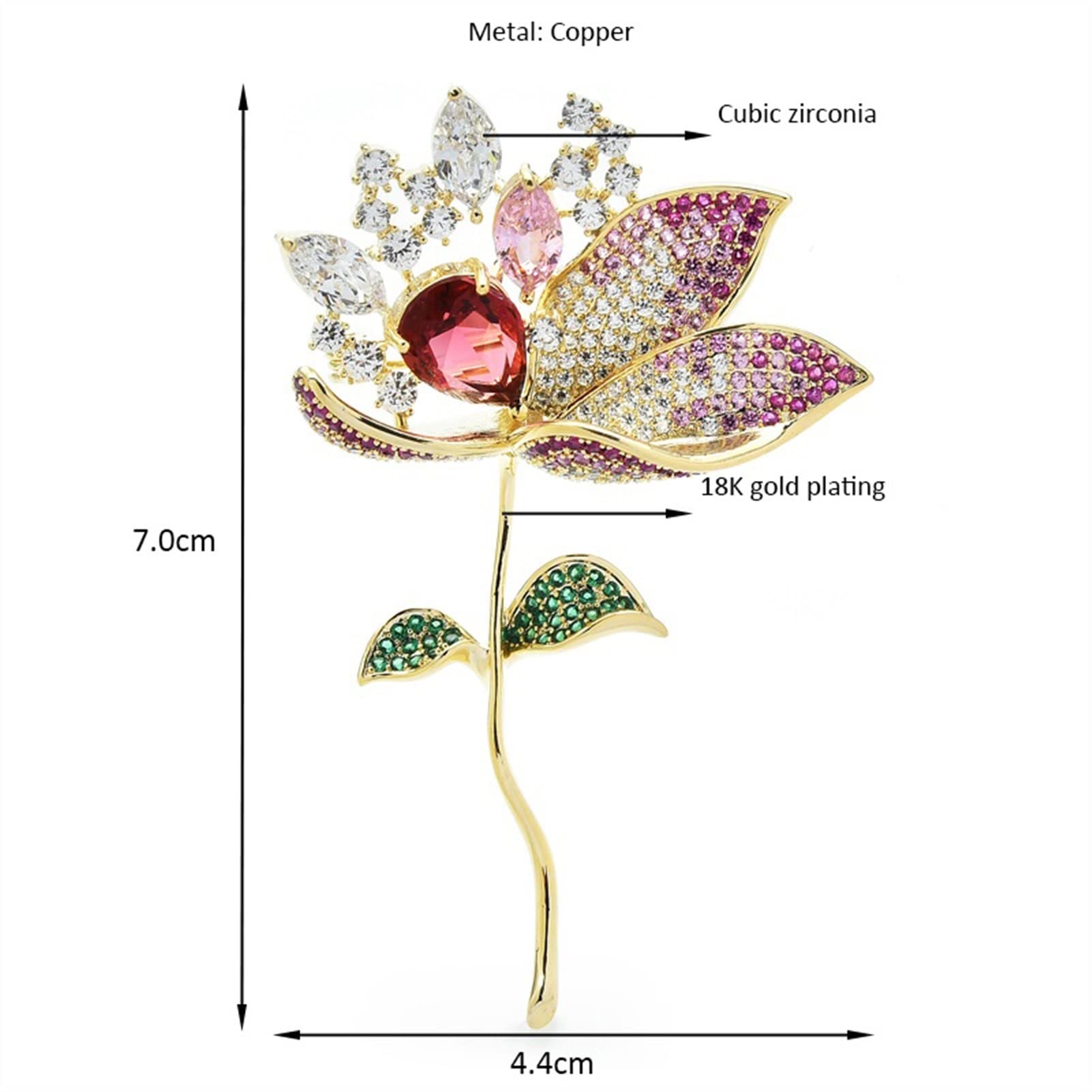 broche, Accesorios de moda for mujer, broche elegante flores lujo, en forma flor, banquete fiesta