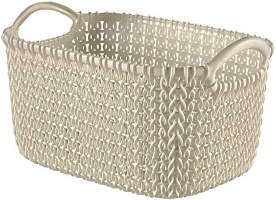 Curver Basket Knit Rectangular 3L, Oasis White, 20.5 x 17.5 x 14 cm