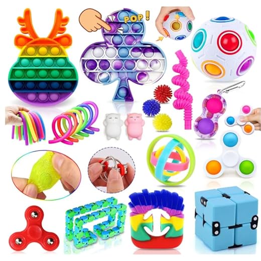 Yetech 26 Piezas Fidget Toy Set, Paquete Sensorial Fidget para Autismo Tdah, Alivia El Estrés y La Ansiedad Fidget Toy para Niños Adultos para Fiesta De Cumpleaños Regalo del Día De Los Niños