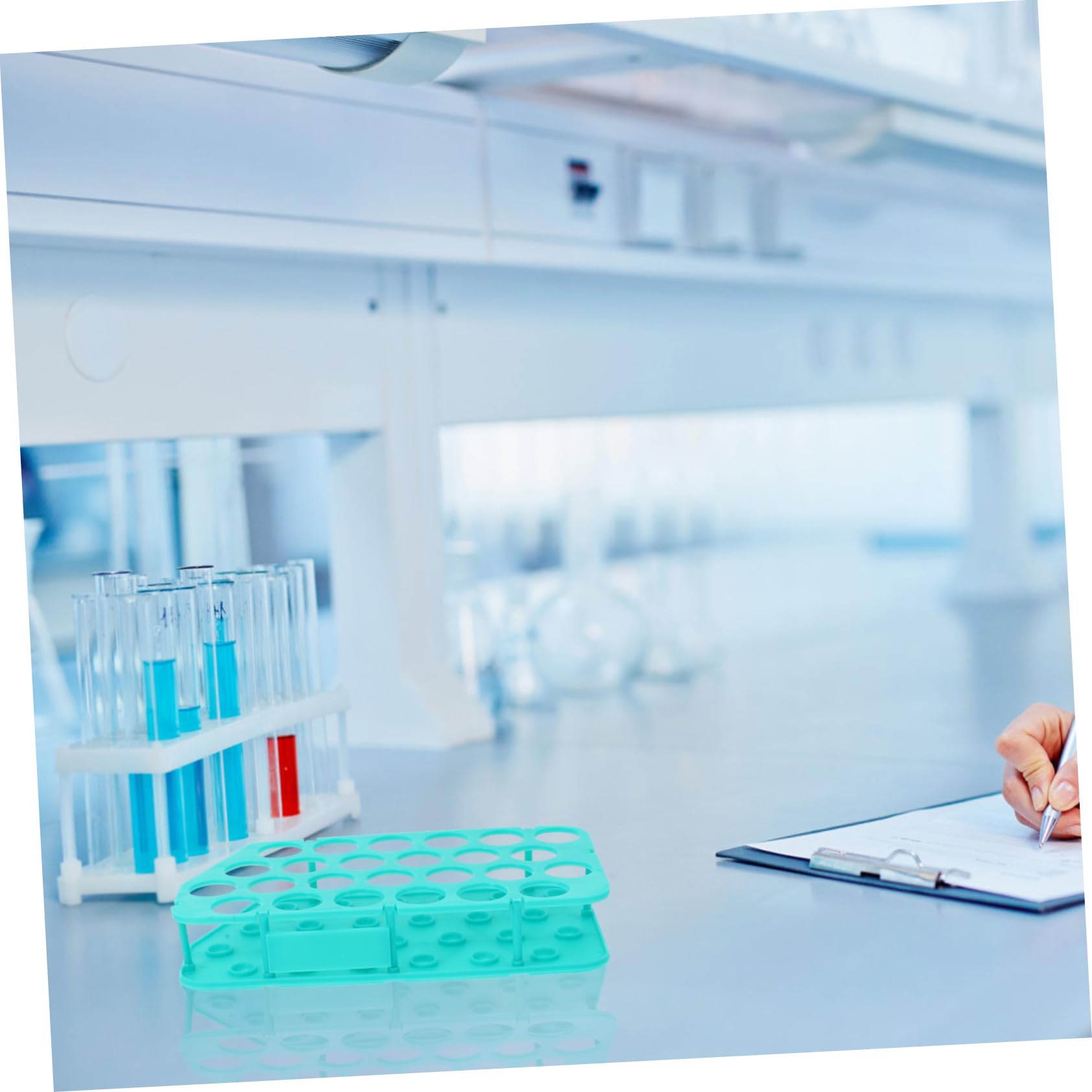 Veemoon Test Tube Vial Rack 25-Hole Plastic Stand Mount Laboratory Tube Holder Easy to Cle