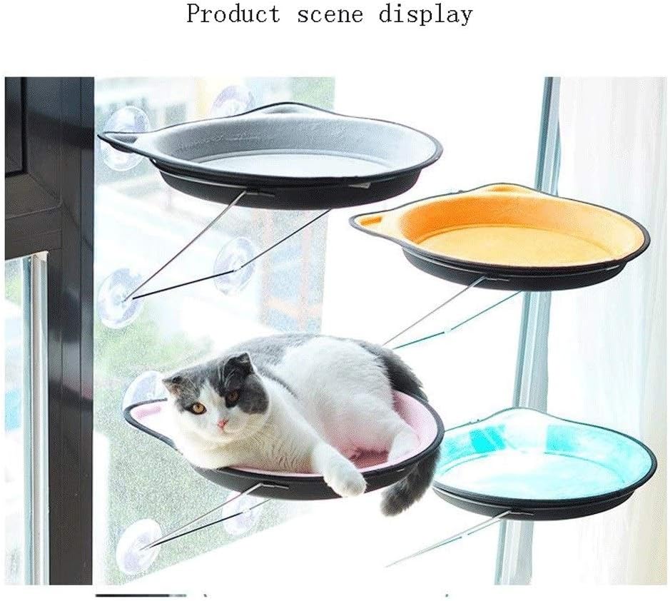 Pet Hammock Cat Hammock Glass Suction Cup Window Seat Saves Space Easy to Assemble Safe and Durable Cat Litter Pet Hammock (4 Colors) Pet Beds (Color : B) (A)