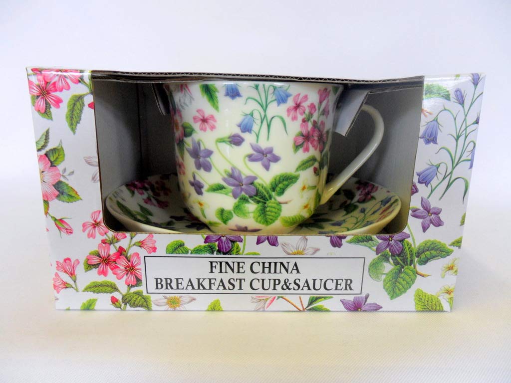 Abbeydale Collection Multiii Gift Boxed Jumbo Cup And Saucer In Pretty Dog Rose Design.