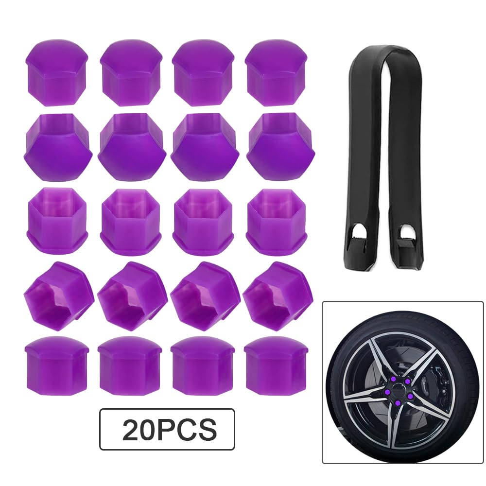Dado ruota 20 pezzi copertura per vite mozzo ruota auto 17 mm 19 mm 21 mm dado pneumatico tappo bullone copertura protettiva copridadi ruota (colore: rosso, dimensioni: 21 mm