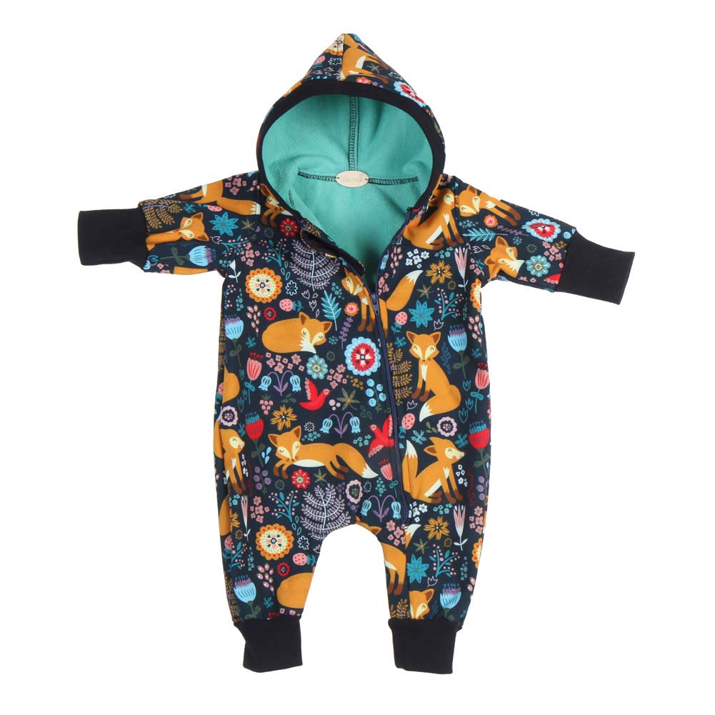 Lilakind“ Baby Kinder Overall Einteiler mit Kapuze Softshell Verschiedene Designs Gr. 68-122 - Made in Germany