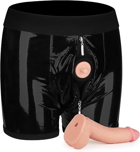Miniatura 9 de Arnés de correa de piel sintética, pantalones cortos con correa para mujeres y hombres, unisex, juego para pegar, correa hueca sin tirantes, juego