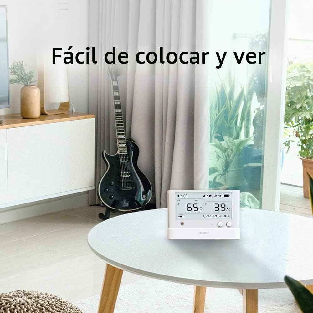 UbiBot WS1 Pro WiFi temperatura humedad monitor, sin cuota de suscripción, 7 * 24 monitor y alertas, 4.4 "pantalla LCD, trabajo con Alexa, IFTTT