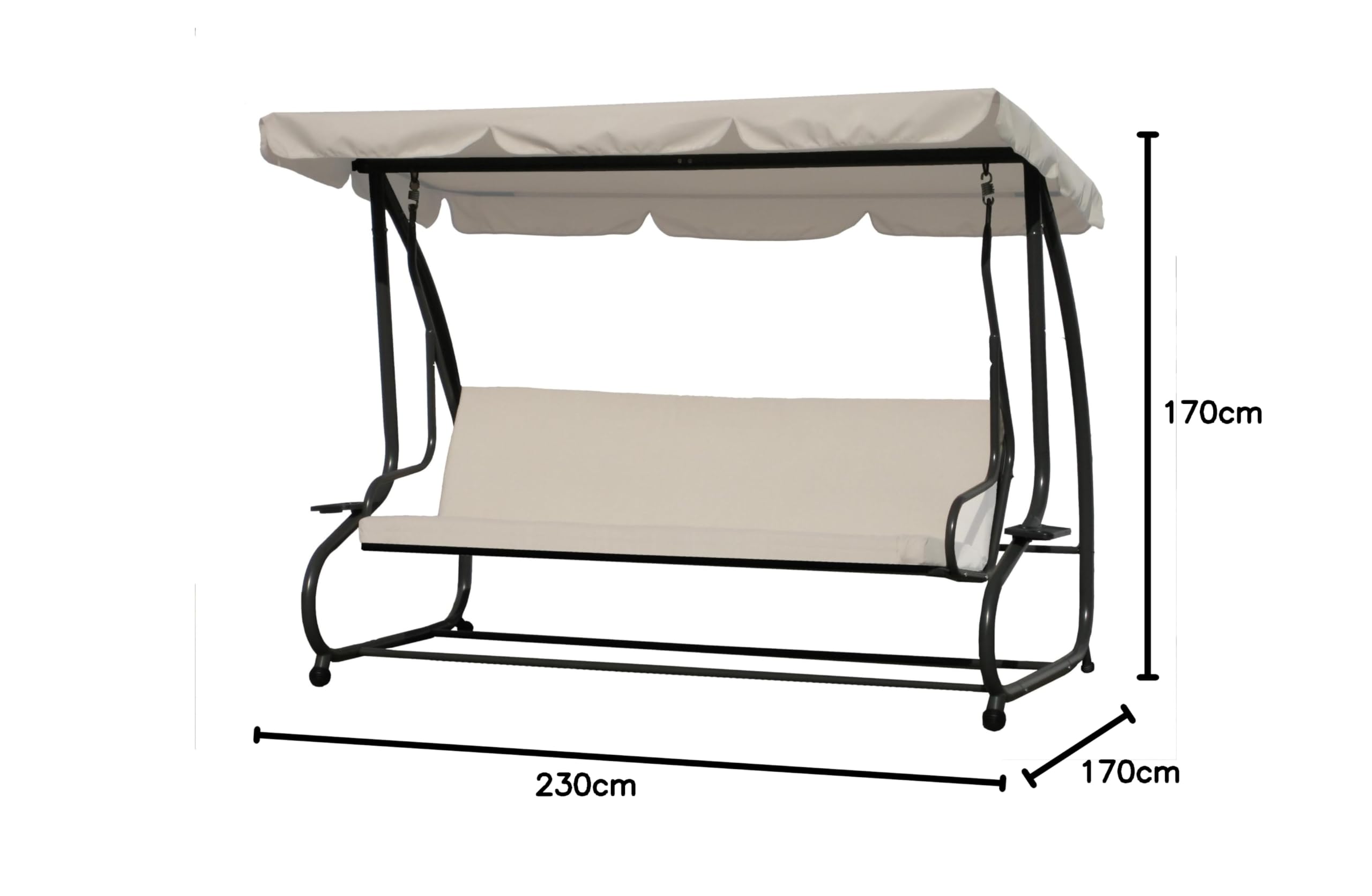 HOMEGARDEN Dondolo in Acciaio per Esterno da Giardino 230x120x170 cm