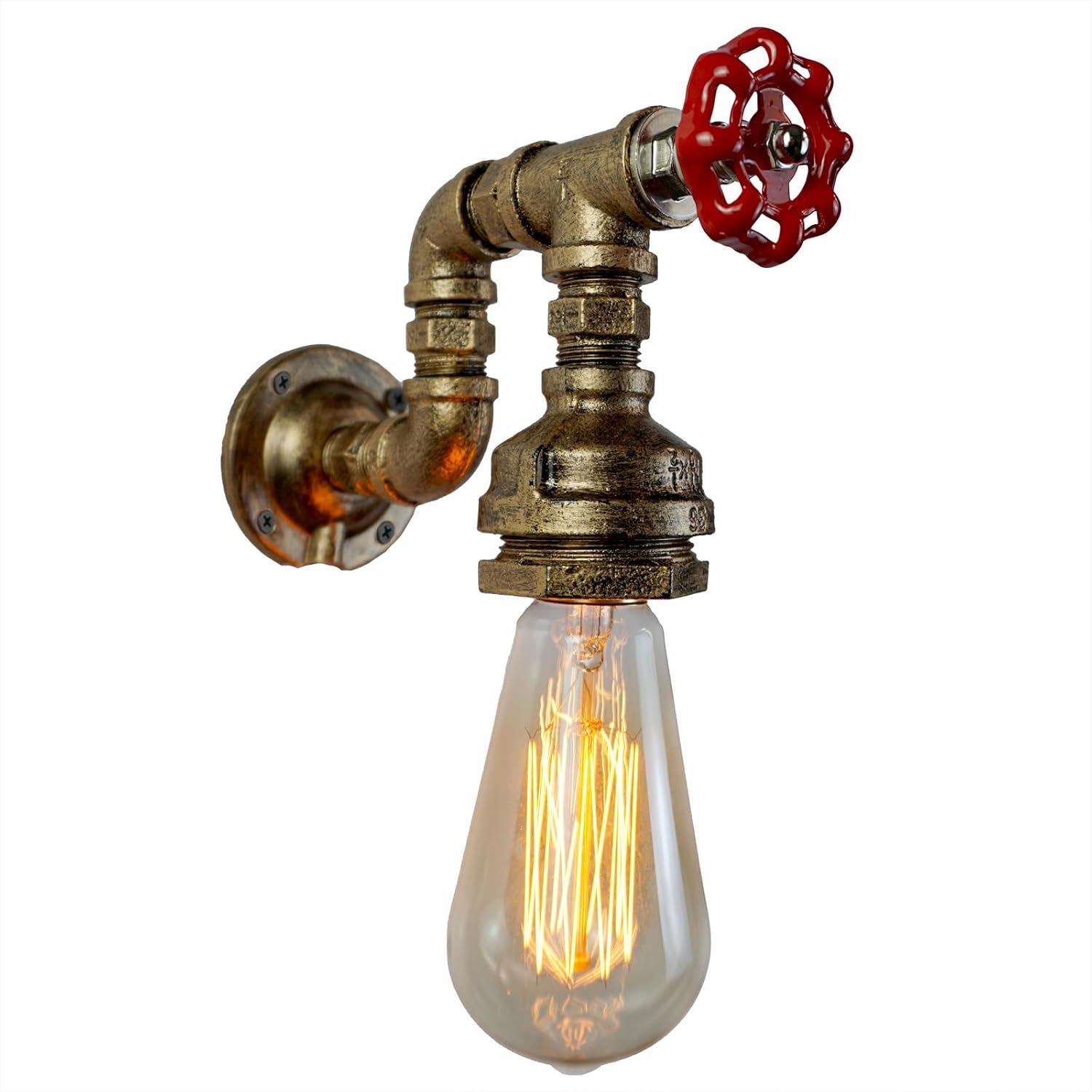 Vintage Industrial Wall Light,Steampunk Metal Water Pipe Style Lamp Light Fixture,Sconce E26 Edison for Hallway Basement Bedroom Farmhouse Wall Decor