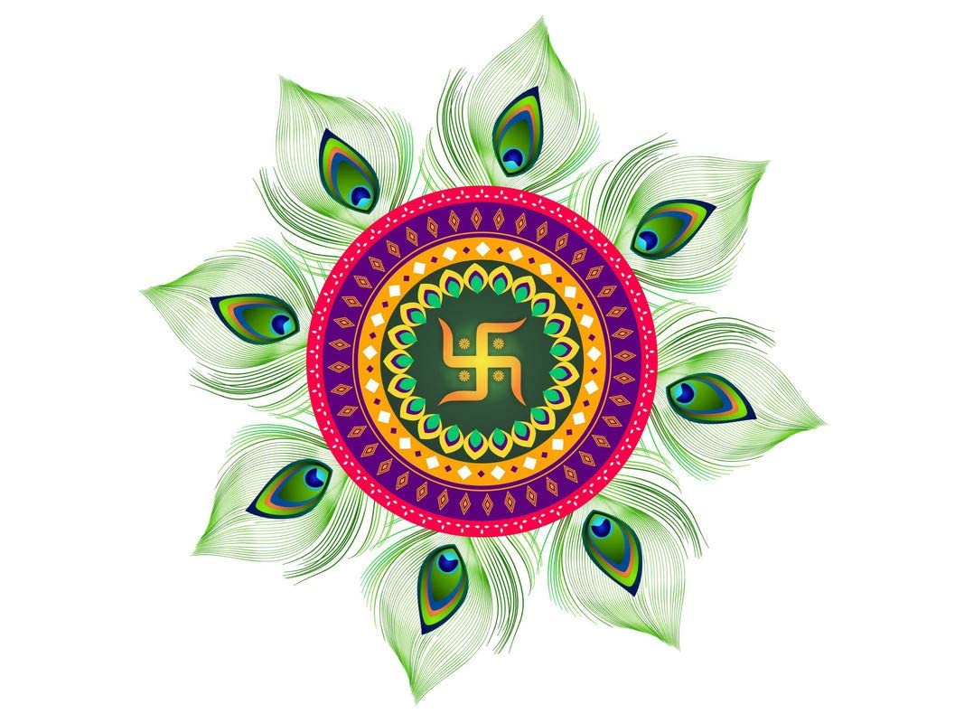 Decals Creation Feather Swastik Rangoli Diwali Festival Wall Sticker (Size :- 41 Cm X 41 Cm) (B0BFFPXKRC) Amazon Price History, Amazon Price Tracker