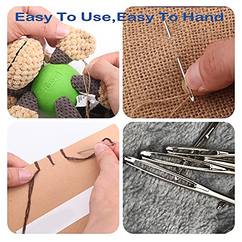 Image of Orrdice 18+1PCS Large Eye Blunt Needles, Stainless Steel Yarn Knitting Needles, Sewing Needles, Crafting Knitting Weaving Stringing Needles,Perfect for Finishing Off Crochet Projects.