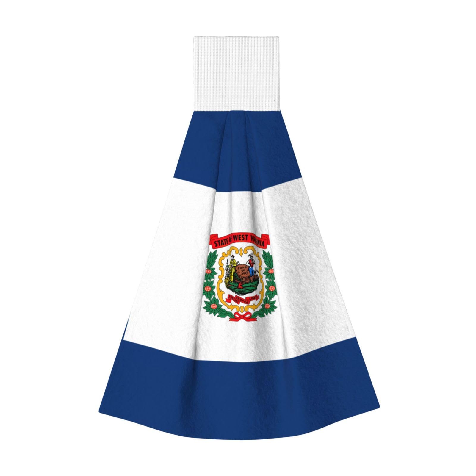 DUWAA West Virginia State Flag Print Hanging Hand Towel Quick Dry Bathroom Towel Soft Kitchen Towel