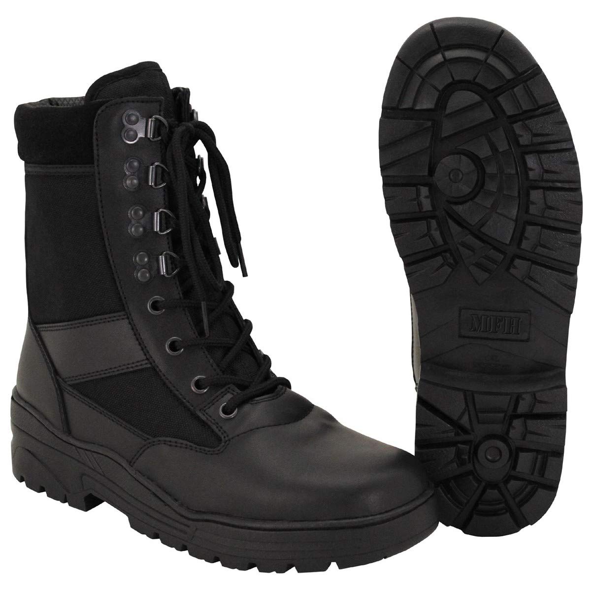 MFH Stivali Security Nero 8 Fori Suola in Gomma (46 EU)