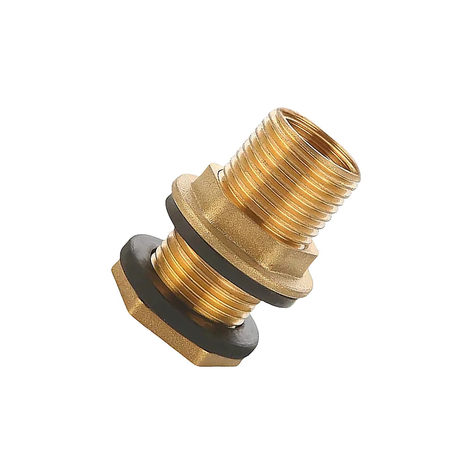 1 / 2Pcs Brass Tanks Adapters with Sealing Gaskets G3 / 8Inch to G1 / 2Inch for Water Container Barrels and Fittings High Temperatures Brass Hose Fitting